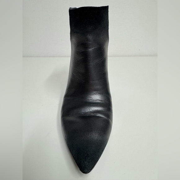 Sigerson Morrison Aerial Pointed Toe Black Leather Suede Boots Size  6.5 - Picture 9 of 12